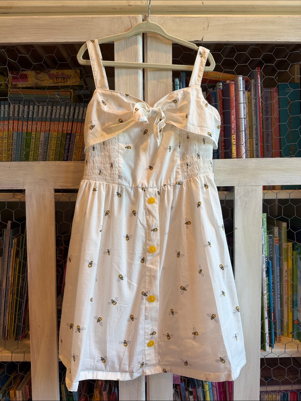 American Girl White Sundress with Sweet Bee Print